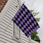 Black And Purple Argyle Pattern Print House Flag