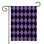 Black And Purple Argyle Pattern Print House Flag