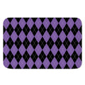 Black And Purple Argyle Pattern Print Indoor Door Mat