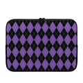 Black And Purple Argyle Pattern Print Laptop Sleeve