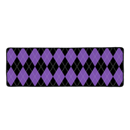 Black And Purple Argyle Pattern Print Long Kitchen Mat
