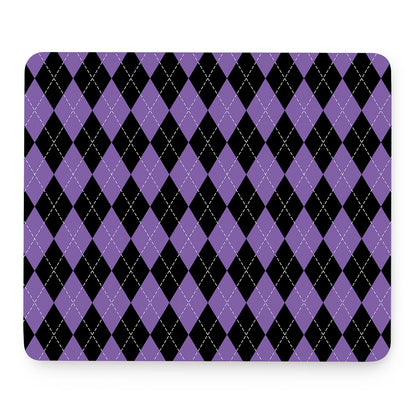 Black And Purple Argyle Pattern Print Mouse Pad