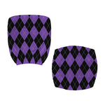 Black And Purple Argyle Pattern Print Office Chair Cover