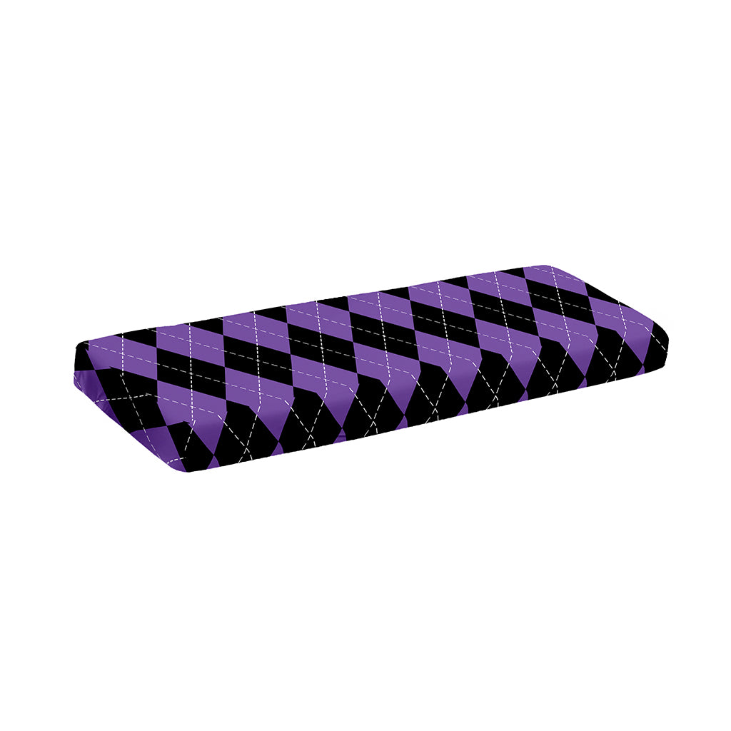 Black And Purple Argyle Pattern Print Piano Keyboard Cover