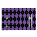 Black And Purple Argyle Pattern Print Placemat