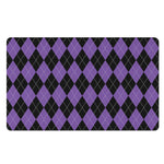 Black And Purple Argyle Pattern Print Polyester Doormat