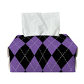 Black And Purple Argyle Pattern Print Rectangle Tissue Box Cover