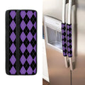 Black And Purple Argyle Pattern Print Refrigerator Handle Covers