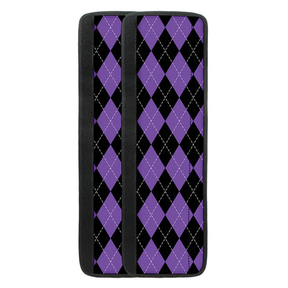 Black And Purple Argyle Pattern Print Refrigerator Handle Covers