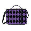 Black And Purple Argyle Pattern Print Shoulder Strap Bible Bag