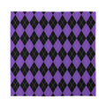 Black And Purple Argyle Pattern Print Silk Bandana