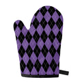 Black And Purple Argyle Pattern Print Single Oven Mitt