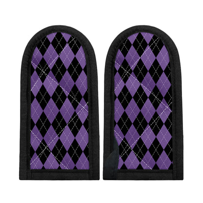 Black And Purple Argyle Pattern Print Skillet Handle Cover