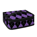 Black And Purple Argyle Pattern Print Small Lunch Bag