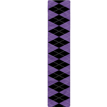 Black And Purple Argyle Pattern Print Table Runner