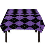 Black And Purple Argyle Pattern Print Tablecloth