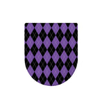 Black And Purple Argyle Pattern Print Toilet Lid Cover