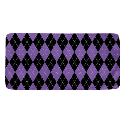 Black And Purple Argyle Pattern Print Towel