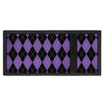 Black And Purple Argyle Pattern Print Trifold Wallet