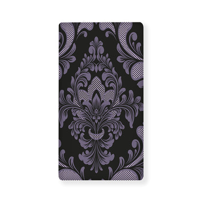 Black And Purple Damask Pattern Print Baby Crib Sheet