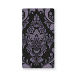 Black And Purple Damask Pattern Print Baby Crib Sheet