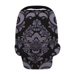 Black And Purple Damask Pattern Print Baby Seat Cover