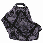 Black And Purple Damask Pattern Print Baby Seat Cover