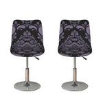 Black And Purple Damask Pattern Print Bar Stool Covers