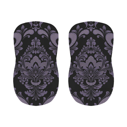 Black And Purple Damask Pattern Print Bar Stool Covers