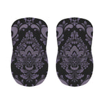 Black And Purple Damask Pattern Print Bar Stool Covers