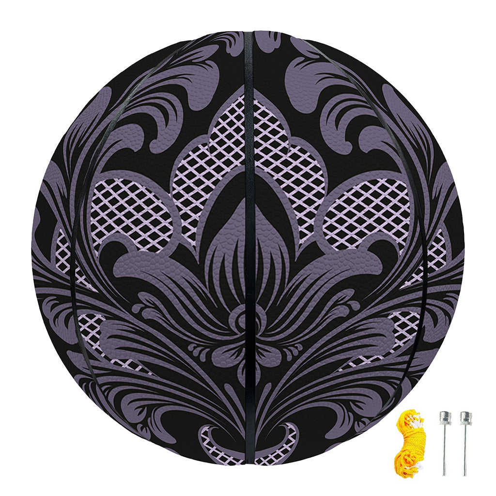 Black And Purple Damask Pattern Print Basketball