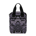 Black And Purple Damask Pattern Print Bible Tote Bag