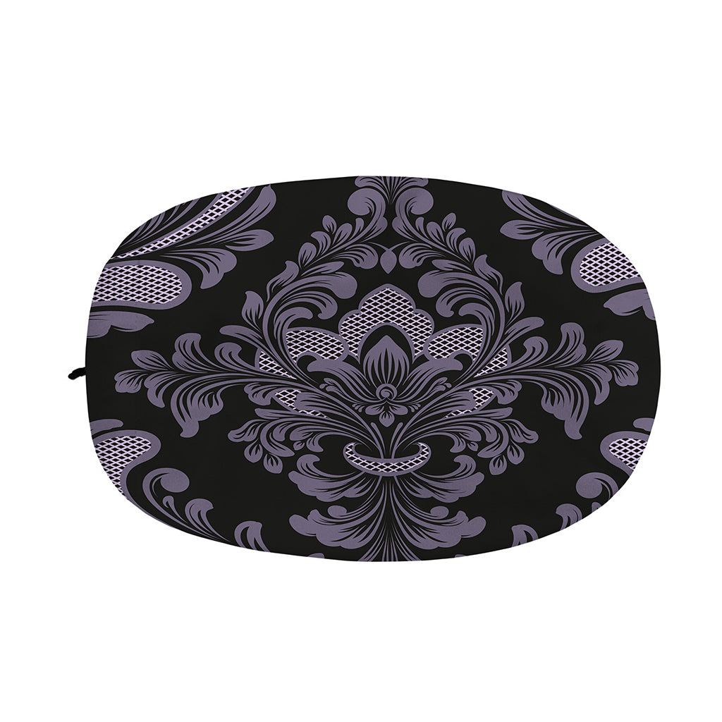 Black And Purple Damask Pattern Print Car Side Mirror Covers