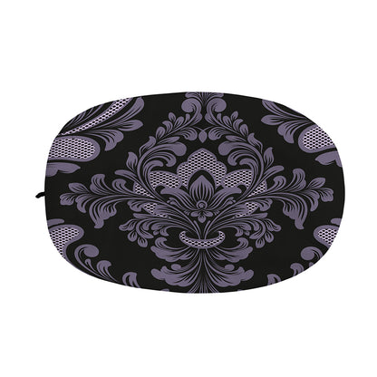 Black And Purple Damask Pattern Print Car Side Mirror Covers