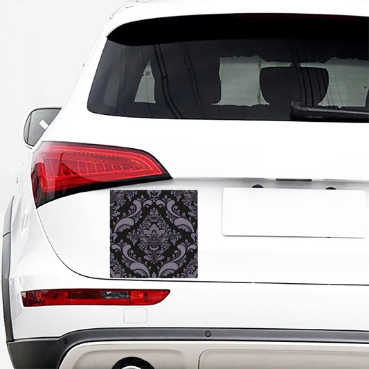 Black And Purple Damask Pattern Print Car Sticker