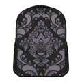 Black And Purple Damask Pattern Print Casual Backpack