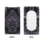 Black And Purple Damask Pattern Print Changing Pad Cover