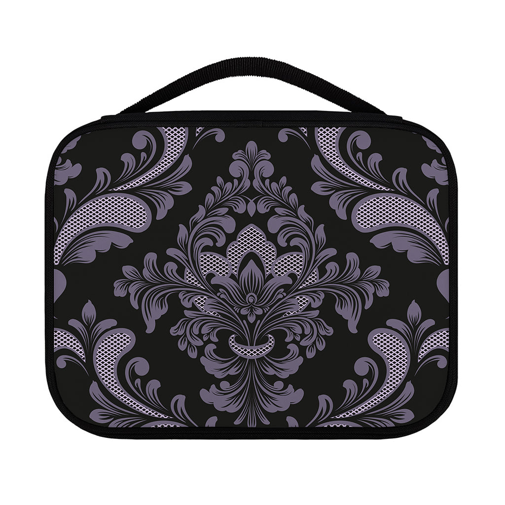 Black And Purple Damask Pattern Print Classic Bible Case
