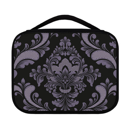 Black And Purple Damask Pattern Print Classic Bible Case
