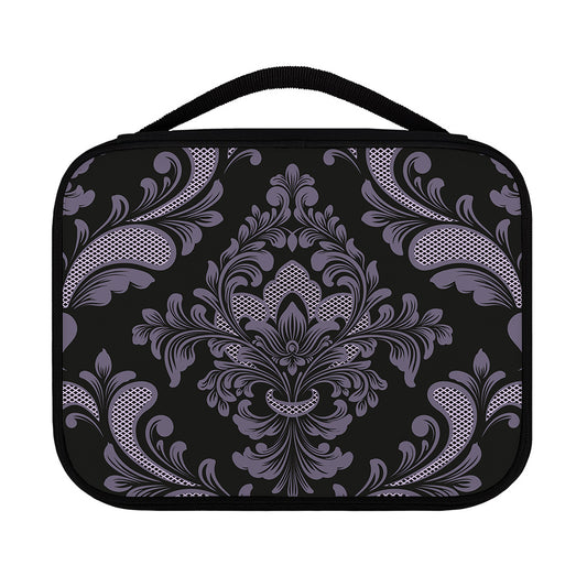 Black And Purple Damask Pattern Print Classic Bible Case