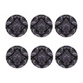 Black And Purple Damask Pattern Print Coaster Set