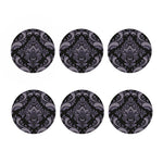 Black And Purple Damask Pattern Print Coaster Set