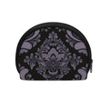 Black And Purple Damask Pattern Print Coin Purse