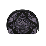 Black And Purple Damask Pattern Print Coin Purse