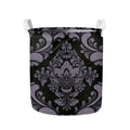 Black And Purple Damask Pattern Print Collapsible Laundry Basket