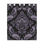 Black And Purple Damask Pattern Print Curtain