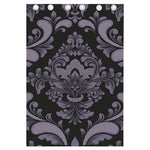 Black And Purple Damask Pattern Print Curtain