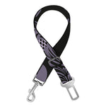 Black And Purple Damask Pattern Print Dog Seat Belt