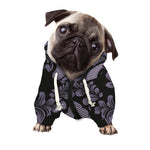 Black And Purple Damask Pattern Print Dog Zip Up Hoodie