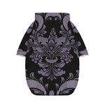 Black And Purple Damask Pattern Print Dog Zip Up Hoodie